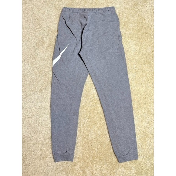 Nike Dri-FIT Jogger Sweatpants Gray Big Swoosh Logo Elastic Waist Size S - Picture 2 of 7